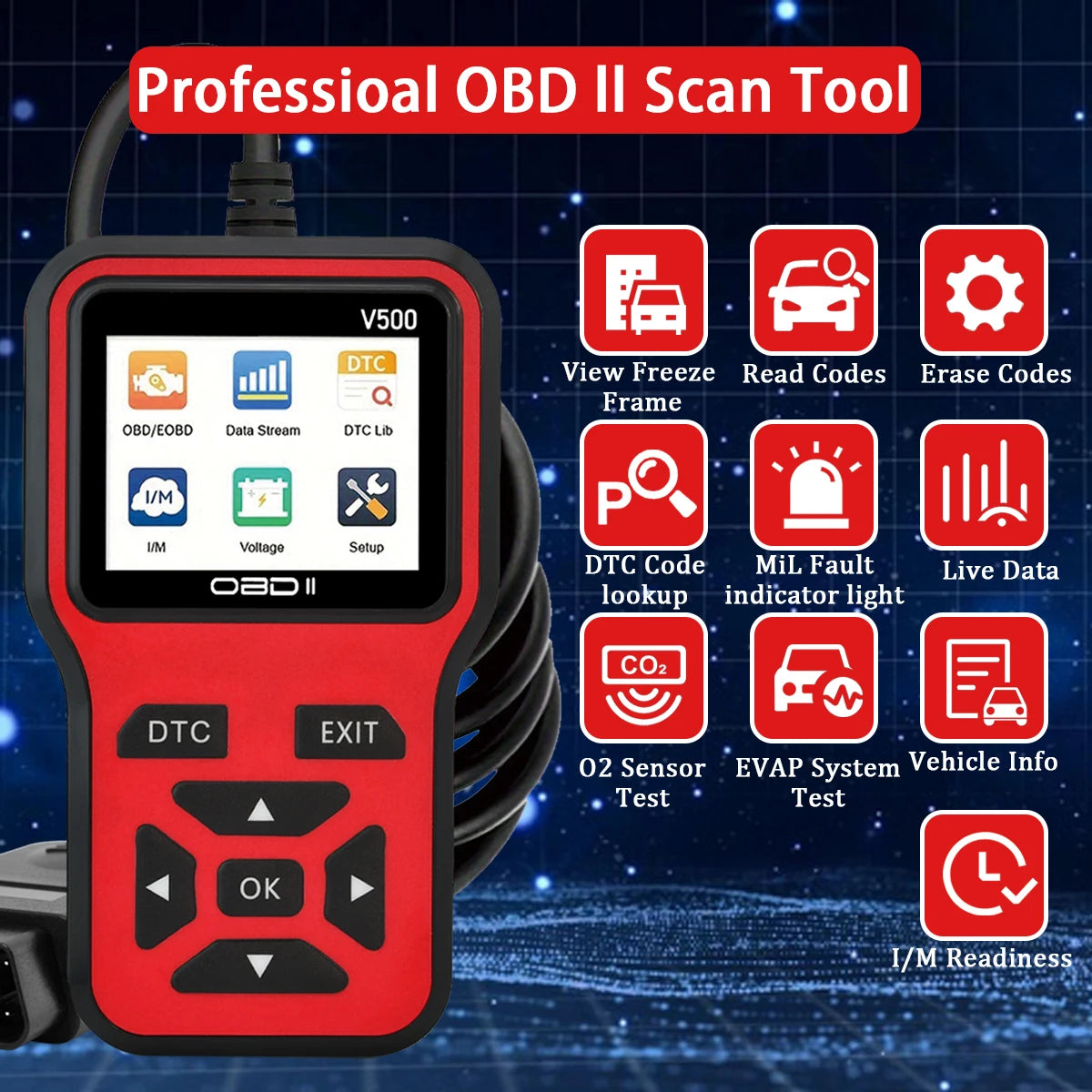 OBD2 Car Diagnostic Scanner & Code Reader